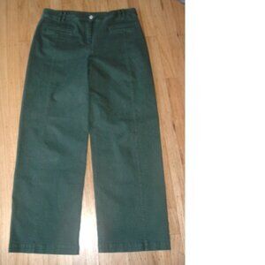Maeve Dark Green Flare & Wide Leg Jeans